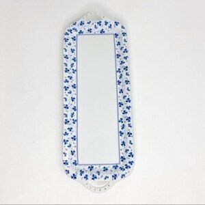 L Godinger & co Blue Belle floral entertaining bread tray 16” x 6”